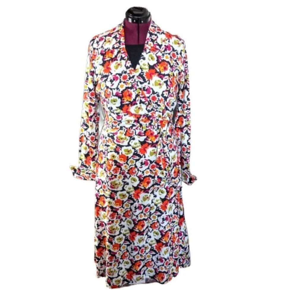 Vintage Diane Von Furstenberg Floral Cotton Wrap Midi Dress NWT - Picture 4 of 10